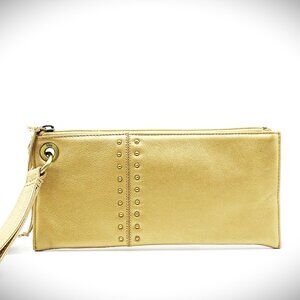 HOBO Vida Studded Dusty Gold Color Leather Wristlet